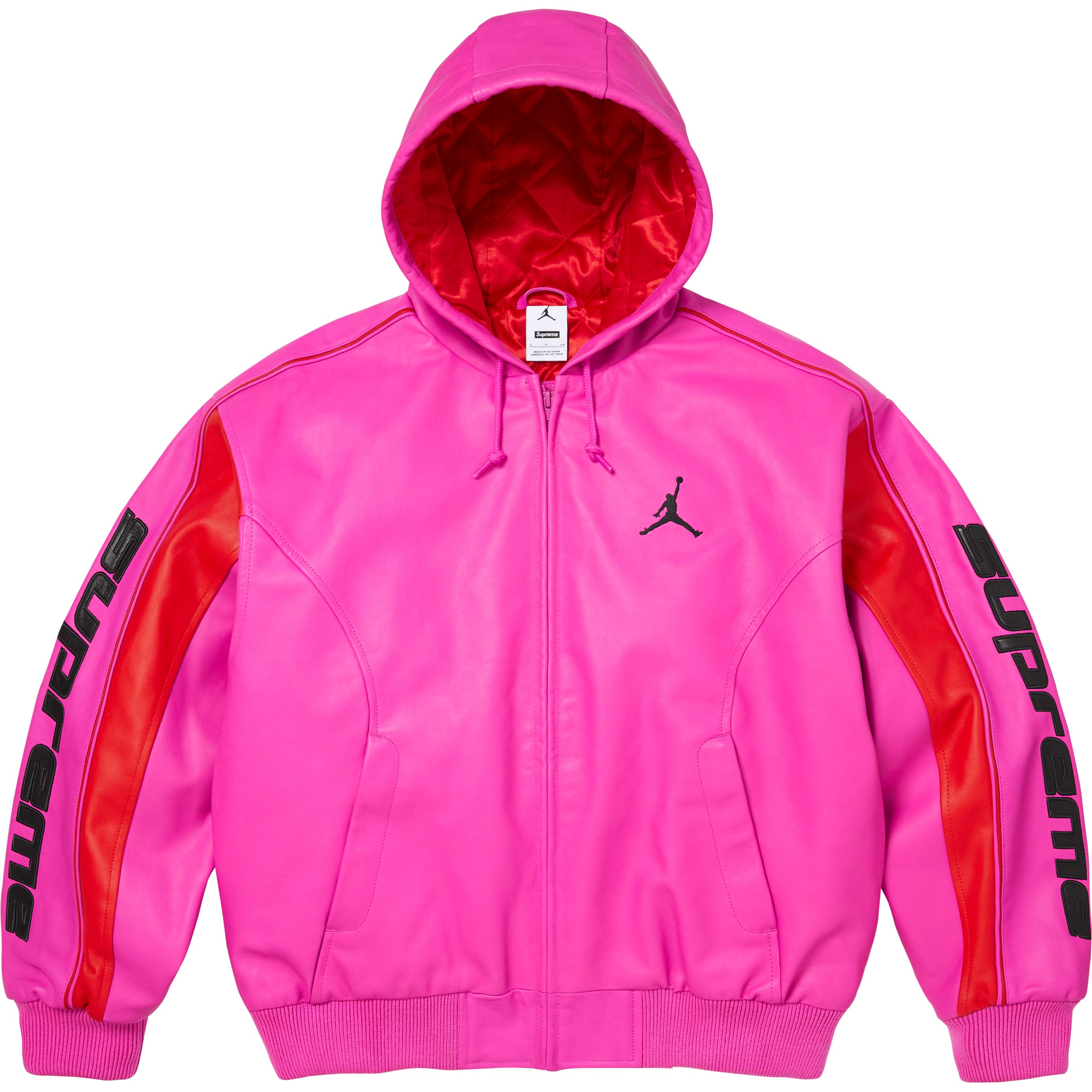 Supreme®/Jordan® Hooded Leather Jacket view 2